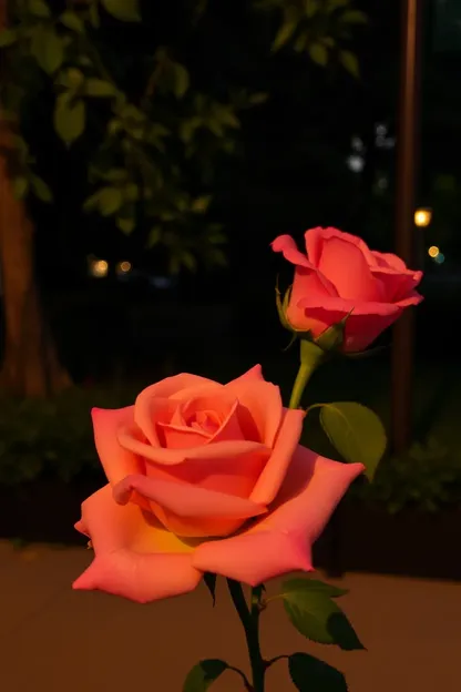 Bonne nuit photo de Rose au coucher de soleil