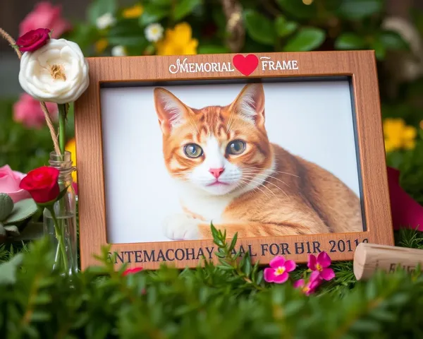 Cadre Élégant pour Afficher une Photo de Commémoration de Chat