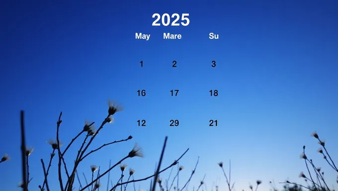 Calendar de mai 2025 : marquez vos dates importantes