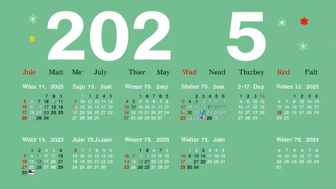 Calendrier 2025 avec fêtes fédérales comprises