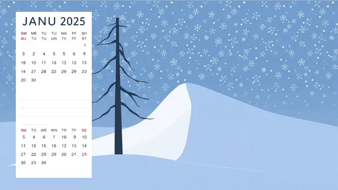 Calendrier Janvier 2025 Printable Gratuit avec Fêtes Marquées