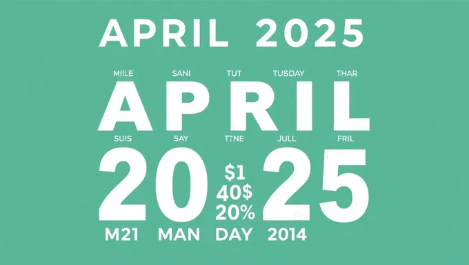 Calendrier d'avril 2025 répété