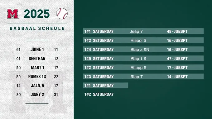 Calendrier de Baseball de l'État de MS pour 2025