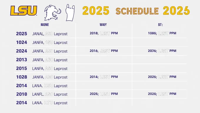 Calendrier de LSU 2025 Révélé avec des matchs excitants