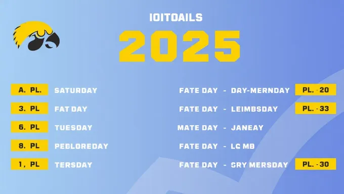 Calendrier de football de l'Iowa 2025 publié au domaine public