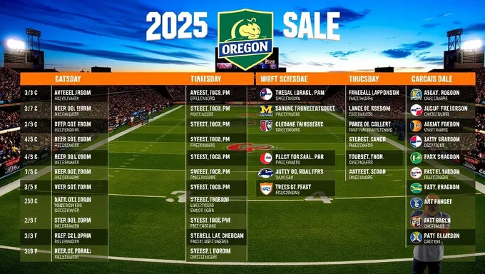 Calendrier de football de l'Oregon 2025 : matchs de conférence et de non-conférence