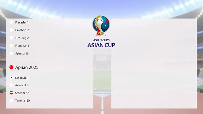 Calendrier de l'Asian Cup 2025 dévoilé par la AFC