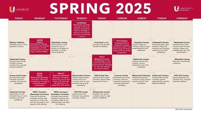 Calendrier des cours de printemps 2025 de l'UofSC