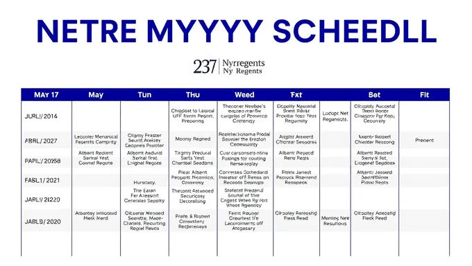 Calendrier des examens des régents de l'État de New York pour 2025