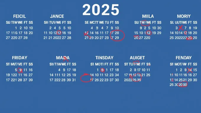 Calendrier des jours fériés 2025 aux États-Unis et à l'étranger