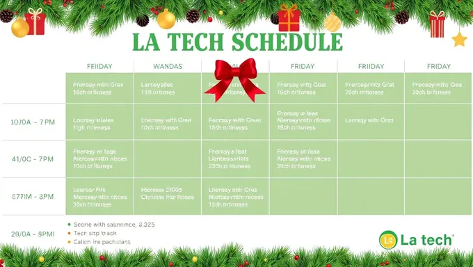 Calendrier des vacances de La Tech pour 2025 annoncé