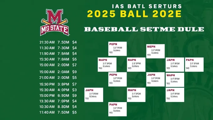 Calendrier du Baseball de l'État MS pour 2025 Annoncé