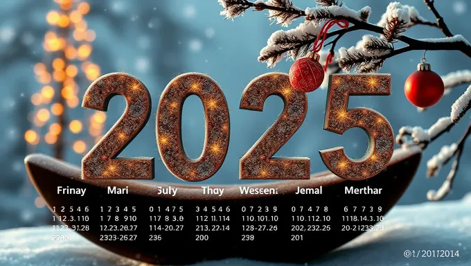 Calendrier et planning des fêtes 2025