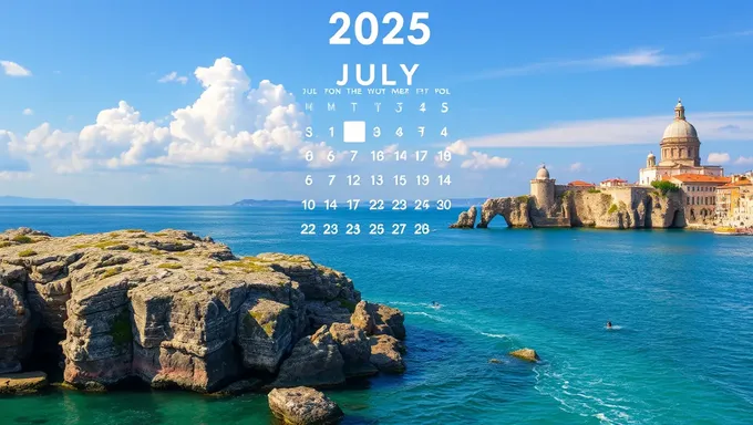 Calendrier pour juillet 2025 : événements à venir