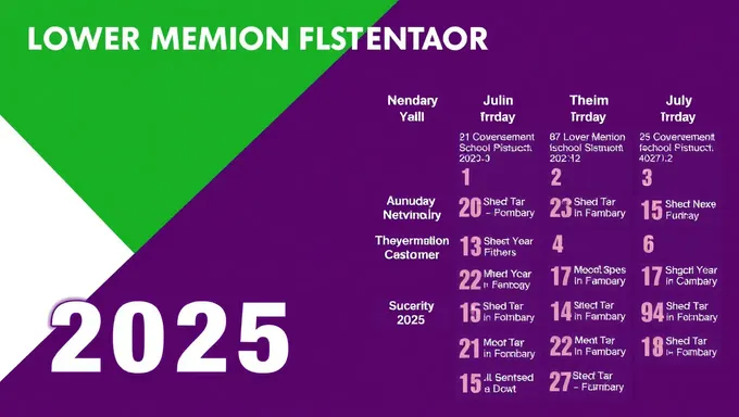 Calendrier scolaire du district scolaire de Lower Merion 2025-2025 publié