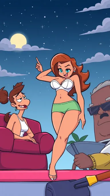 Caractéristiques de cartoons obscures avec de gros seins