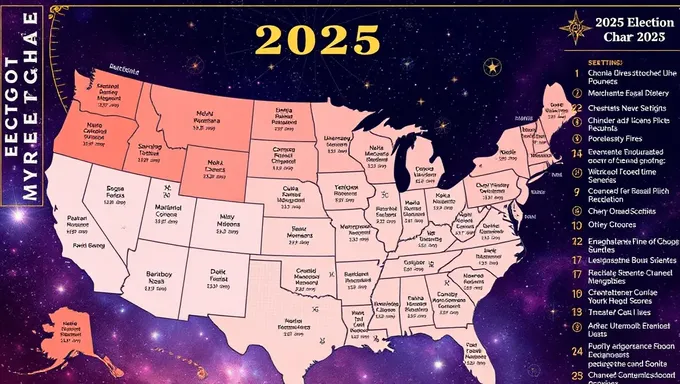 Carte d'horoscope de l'élection américaine 2025 - Prévision