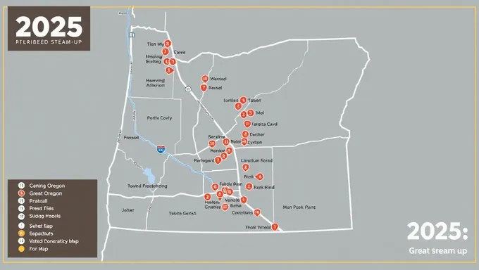 Carte de la Remontée à Vapeur de l'Oregon pour 2025