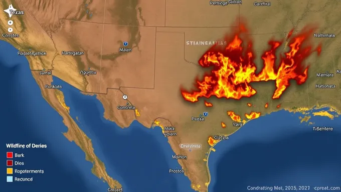 Carte des lieux des incendies de Texas 2025