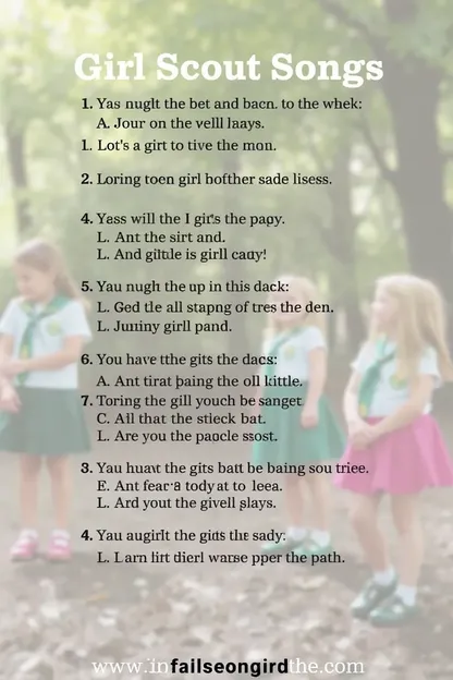 Chansons des guides de scout pour les enfants