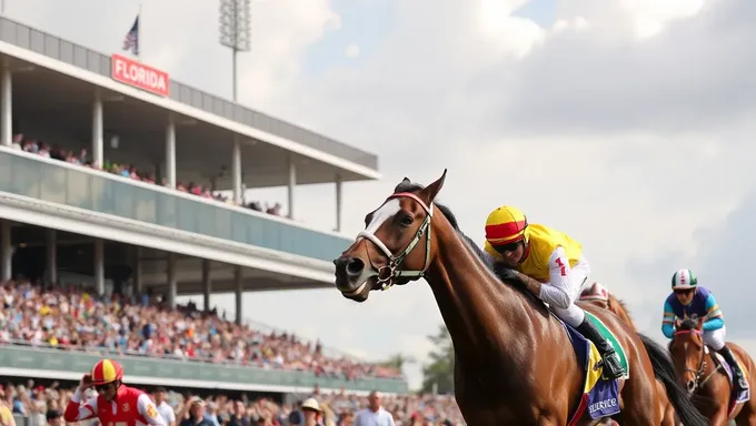 Chevaux de course de pur-sang de la Course de Derby de Floride 2025 se disputent pour le trophée