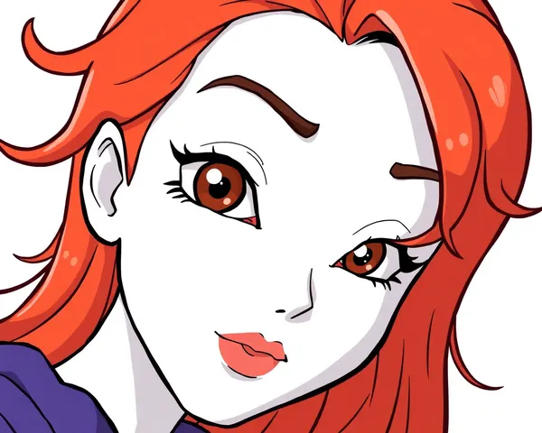 Cheveux rouges de tête de cartoon en téléchargement PNG