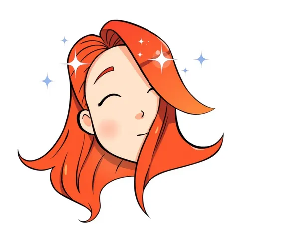 Cheveux roux de tête de cartoon PNG