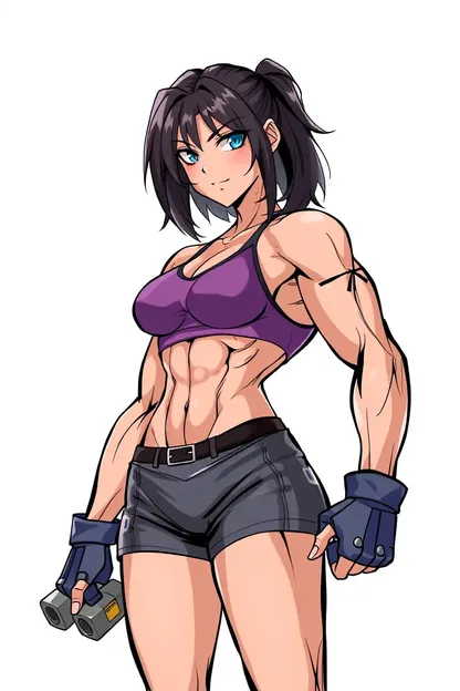 Collection d'illustrations d'animation hentai de fille aux muscles