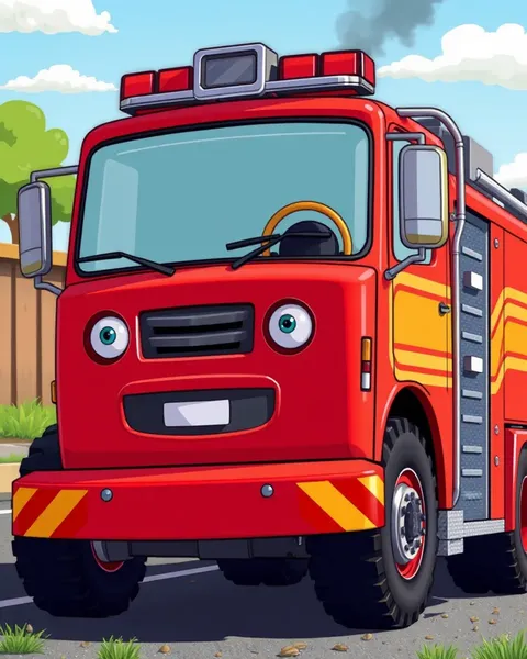 Collection d'images de camion de pompiers cartoon