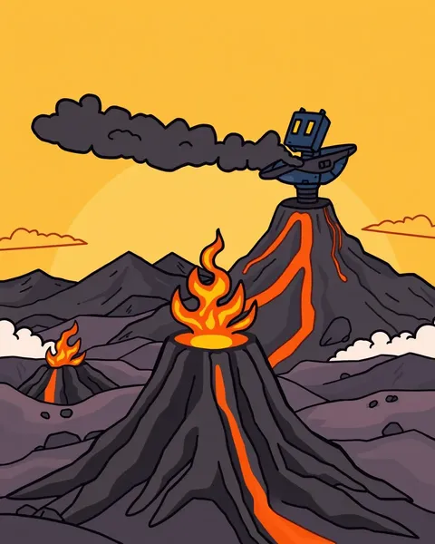 Collection d'images de cartoon de volcan