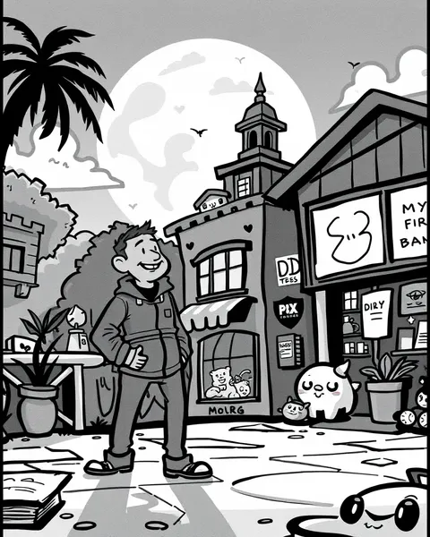 Collection d'images de cartoon en noir et blanc