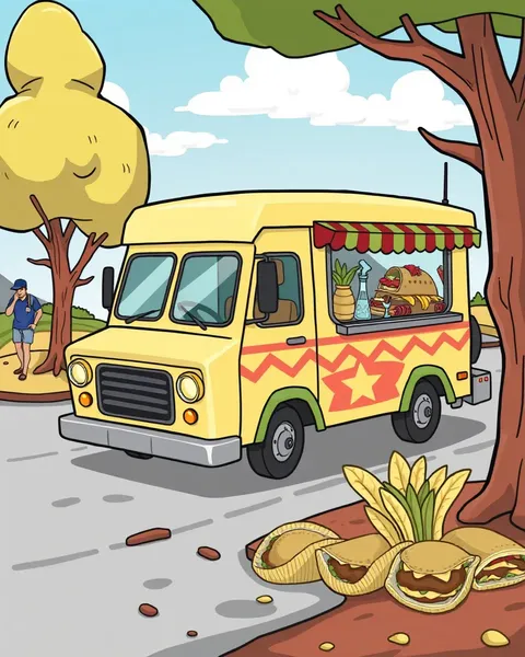 Collection d'images de cartoons de camion de tacos colorés