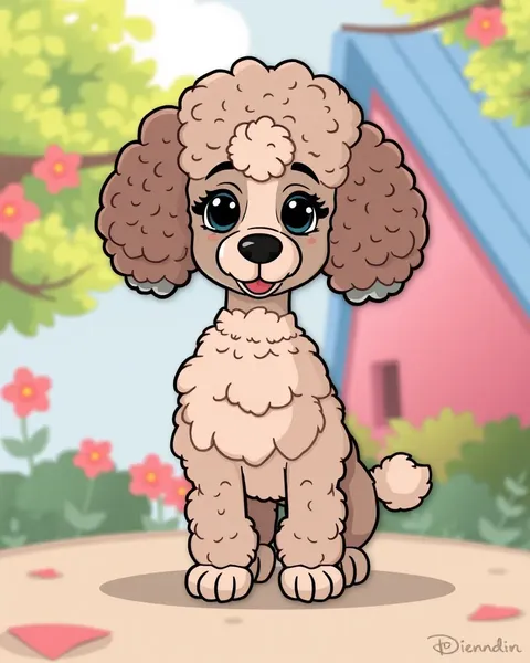 Compilation de dessins animés de poodles mignons