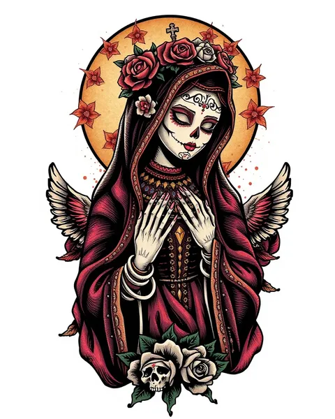 Concept d'art de tatouage de Santa Muerte