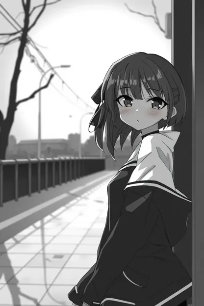 Concept de fille anime en noir et blanc