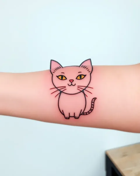 Concept de tatouage de chat minimaliste pour un style fashionnable et à la mode