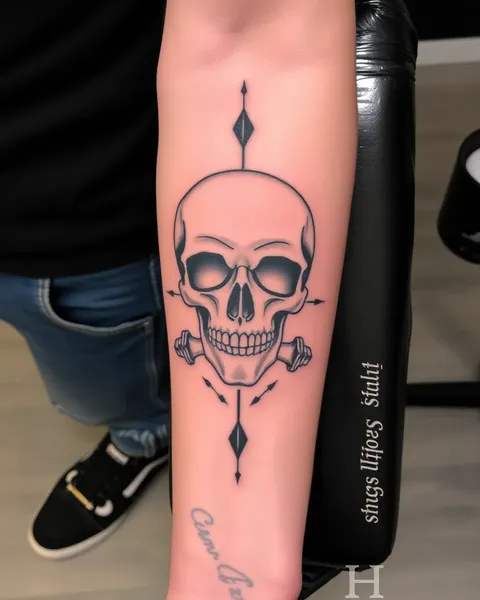 Concept de tatouage de crâne sur le coude : un art corporel unique