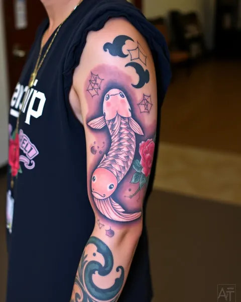 Conception d'inspiration de tatouage de poisson-koï