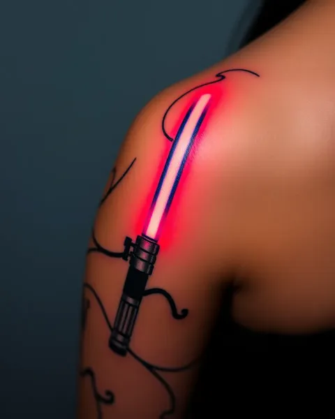 Conception d'un tatouage de sabre laser pour l'avenir