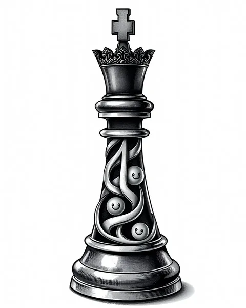 Conception d'un tatouage pour la pièce de roi d'échecs