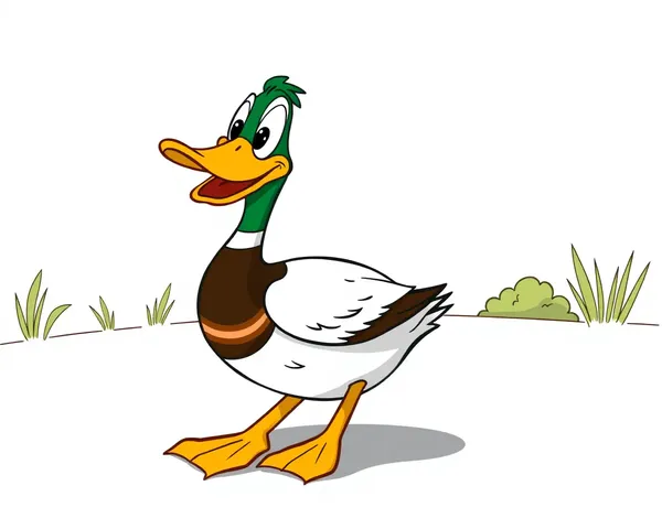 Conception de design PNG de canard mallard cartoon propre