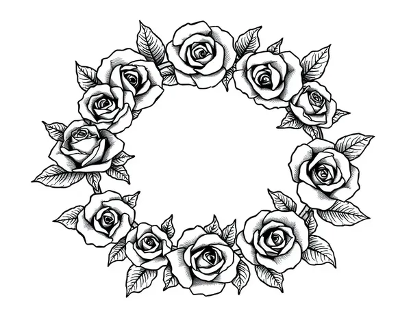 Conception de design de tatouage PNG de guirlande de rose