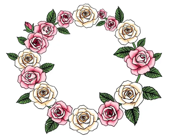 Conception de design de tatouage de guirlande de rose PNG