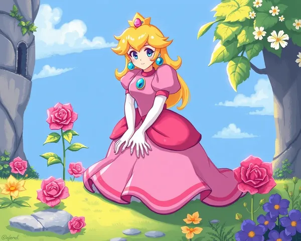 Conception de graphisme vectoriel de Princesse Peach PNG