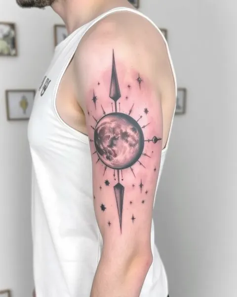 Conception de manche de tatouage personnalisée pour les amateurs de l'espace