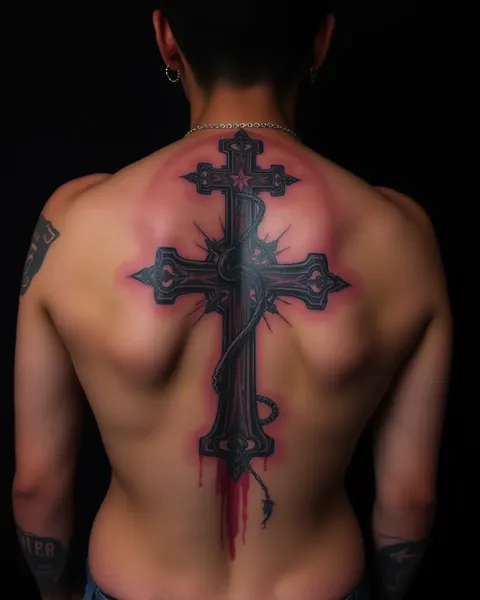 Conception de tatouage de croix triple pour la poitrine et le dos