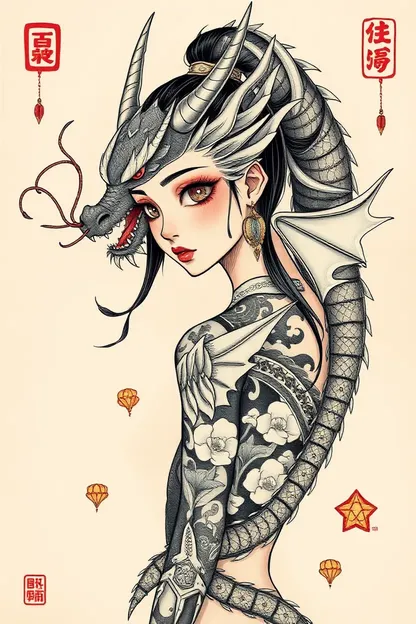 Conception de tatouage de dragon de fille Xumo