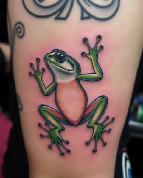 Conception de tatouage de grenouille pour le dos et le bras