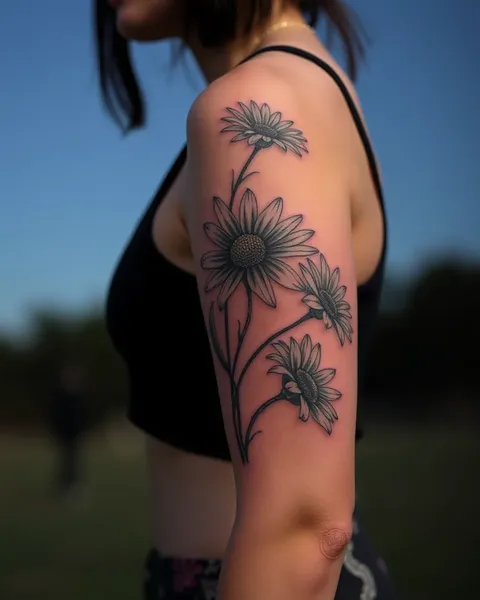 Conception de tatouage de marguerite pour un art corporel beau