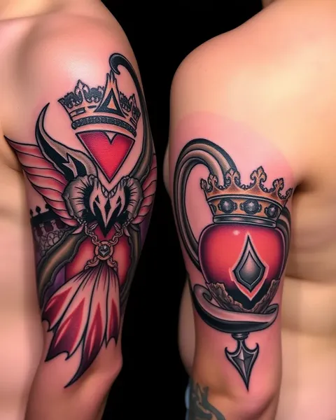 Conception de tatouage du Royaume des cœurs personnalisée pour le fan ultime